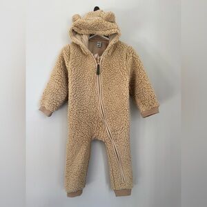 Cozy Tan Sherpa Kids Footie